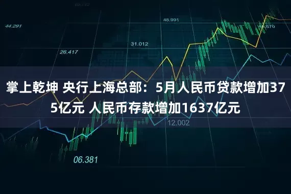 掌上乾坤 央行上海总部：5月人民币贷款增加375亿元 人民币存款增加1637亿元